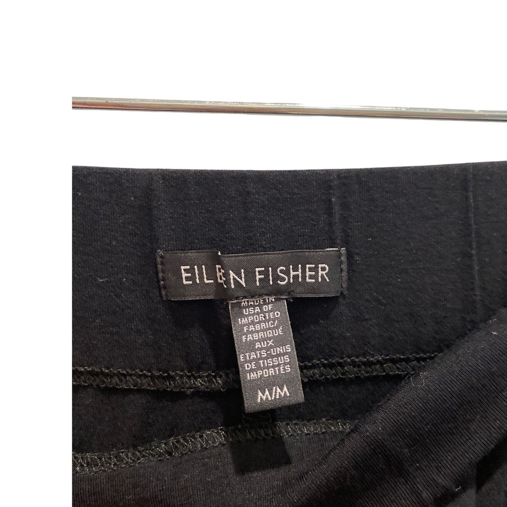 Eileen Fisher Black Viscose Lycra Wide Leg Cropped Pants Culottes Medium M - Picture 3 of 6
